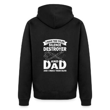 Flute - Flute Player Music Lovers - Unisex Premium Organic Zip Hoodie - black - Back - Nico (187cm)