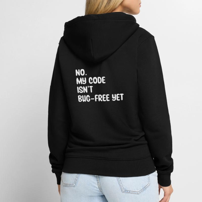 Humor Programmierer Programmierer Bugs Geschenk Entwickler Unisex Premium Bio Zip Hoodie