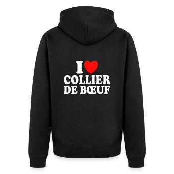 Boucher I Love Collier De Boeuf - Veste à capuche bio Premium Unisexe - noir - Dos - Nico (187cm)