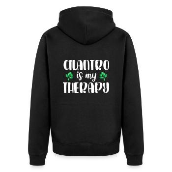 Coriandre Est Ma Thérapie J'aime La Coriandre - Veste à capuche bio Premium Unisexe - noir - Dos - Nico (187cm)