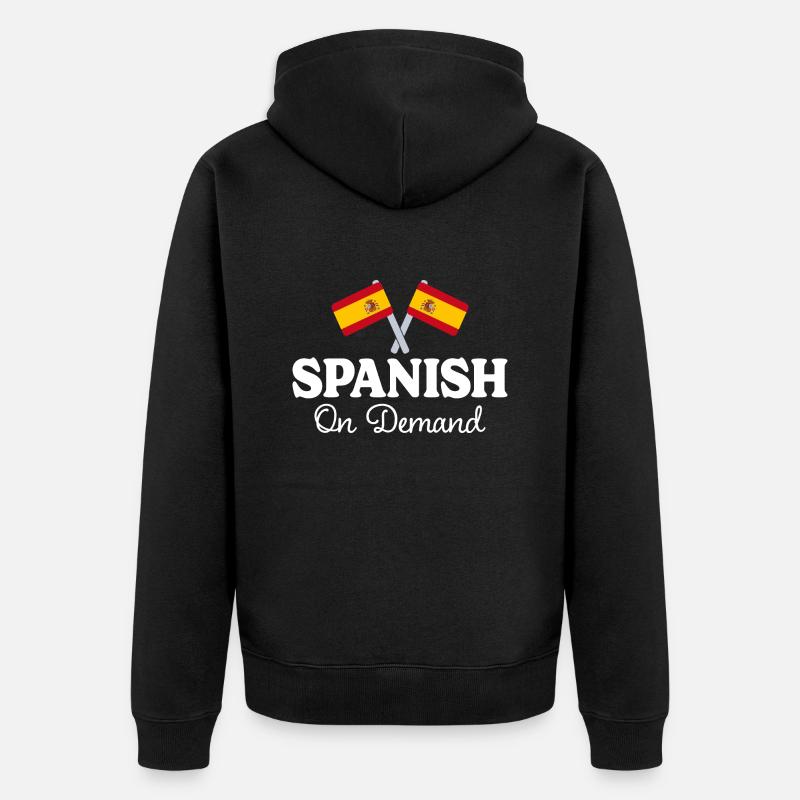 Espagnol Sur Demande Interprète Espagnol - Veste à capuche bio Premium Unisexe - noir