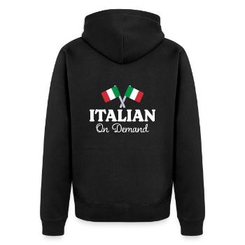 Italian Translator Italian Interpreter - Unisex Premium Organic Zip Hoodie - black - Back - Nico (187cm)