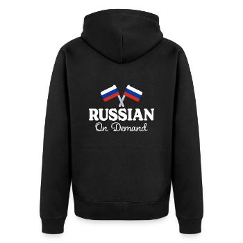 Traducteur Russe Interprète Russe - Veste à capuche bio Premium Unisexe - noir - Dos - Nico (187cm)