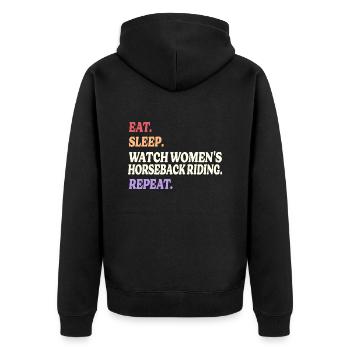 Humor Sport Women's Riding - Unisex Premium Organic Zip Hoodie - black - Back - Nico (187cm)