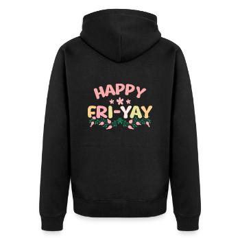 Humor Friday Lehrer-Wochenende - Unisex Premium Bio Zip Hoodie - Schwarz - Hinten - Nico (187cm)