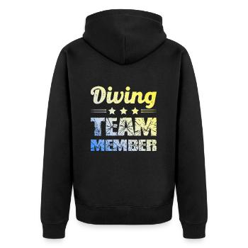 Diving Team - Unisex Premium Organic Zip Hoodie - black - Back - Nico (187cm)