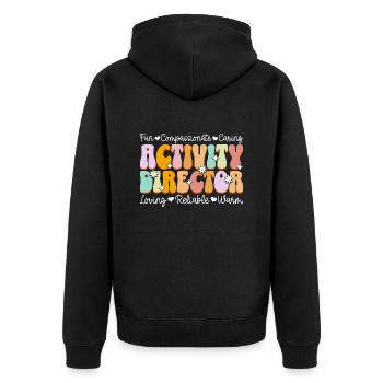 Assistant Équipe Directeur d'Activités - Veste à capuche bio Premium Unisexe - noir - Dos - Nico (187cm)