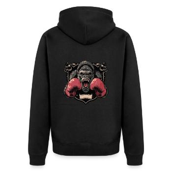 Gorilla Boxer MMA - Veste à capuche bio Premium Unisexe - noir - Dos - Nico (187cm)