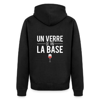 Un verre de vin la base alcool apéro humour - Veste à capuche bio Premium Unisexe - noir - Dos - Nico (187cm)