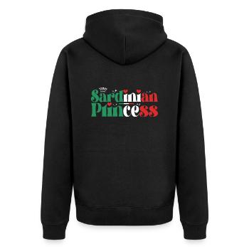 Sardische Prinzessin Italienische Familie - Unisex Premium Bio Zip Hoodie - Schwarz - Hinten - Nico (187cm)