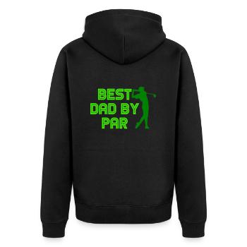 BEST PAPA PAR GOLF GOLFER SAYING MOTIFS GIFT - Unisex Premium Organic Zip Hoodie - black - Back - Nico (187cm)