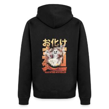 Bol de Ramen vintage aux nouilles hantées, Horreur - Veste à capuche bio Premium Unisexe - noir - Dos - Nico (187cm)