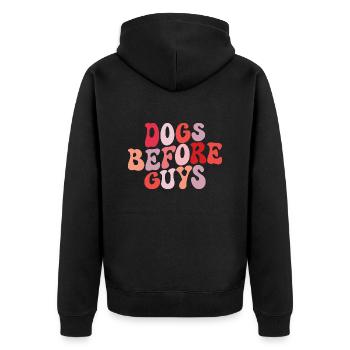 Hunde vor Jungs lieben Hunde - Unisex Premium Bio Zip Hoodie - Schwarz - Hinten - Nico (187cm)