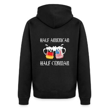 Beer Origins American German - Unisex Premium Organic Zip Hoodie - black - Back - Nico (187cm)