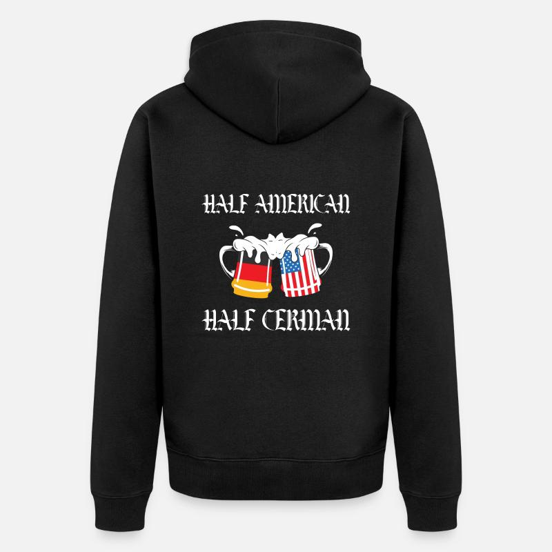 Bier amerikanisch-deutscher Herkunft - Unisex Premium Bio Zip Hoodie - Schwarz