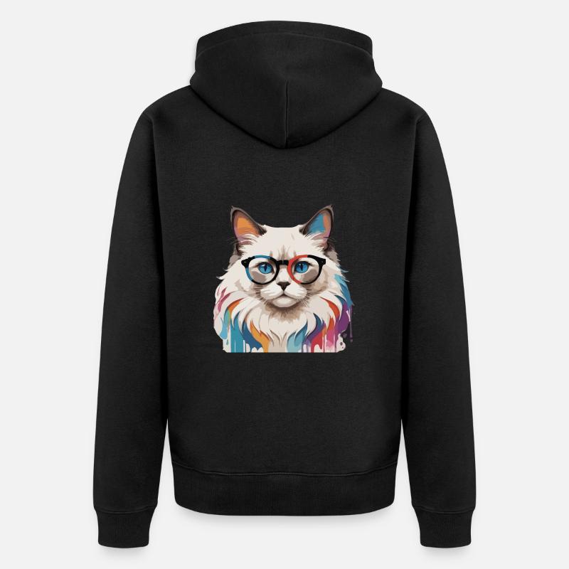 Ragdoll Kat Sød Cool Med Briller - Ekologisk premiumluvjack unisex - svart