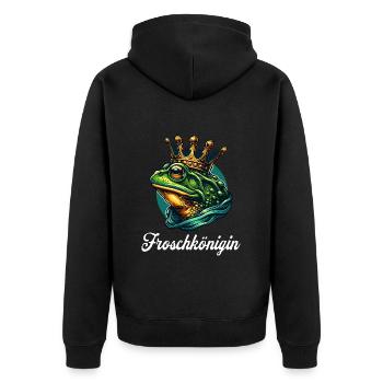Froschkönigin Krone Partnerin Fasching Karneval - Unisex Premium Bio Zip Hoodie - Schwarz - Hinten - Nico (187cm)