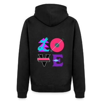 Beautiful Love Colorful Font Typography Arrow - Unisex Premium Organic Zip Hoodie - black - Back - Nico (187cm)