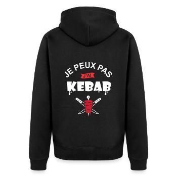 je peux pas j ai kebab chef cuisine kebab turc - Veste à capuche bio Premium Unisexe - noir - Dos - Nico (187cm)