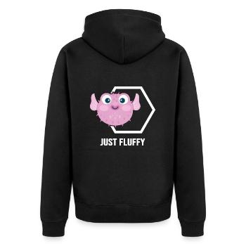 Aquarium fish aquarist "fluffy-fish" puffer fish - Unisex Premium Organic Zip Hoodie - black - Back - Nico (187cm)