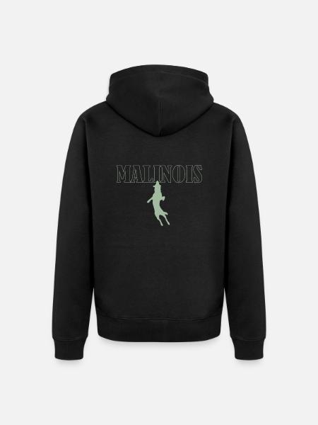 Belgian Shepherd Green - Unisex Premium Organic Zip Hoodie - black