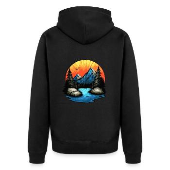 Montagnes Paysage extérieur - Veste à capuche bio Premium Unisexe - noir - Dos - Nico (187cm)