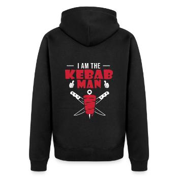 i am the kebab man humour kebab - Veste à capuche bio Premium Unisexe - noir - Dos - Nico (187cm)