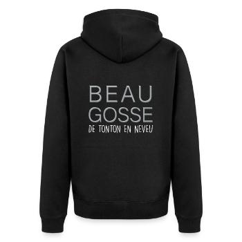 Tonton Beau Gosse C'est De Famille Cadeau Homme - Veste à capuche bio Premium Unisexe - noir - Dos - Nico (187cm)