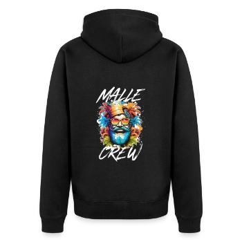Malle Crew Party Urlaub Mallorca - Unisex Premium Bio Zip Hoodie - Schwarz - Hinten - Nico (187cm)