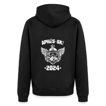 Après Ski 2024 Party Motto Saying - Unisex Premium Organic Zip Hoodie - black - Back - Nico (187cm)