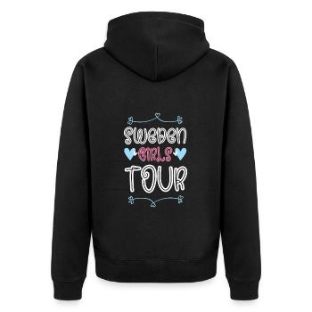 Suède Girls Tour Coeur - Veste à capuche bio Premium Unisexe - noir - Dos - Nico (187cm)