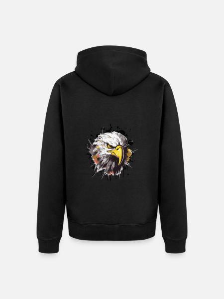 Eagle Head Symbol Animal - Unisex Premium Organic Zip Hoodie - black
