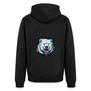 Polar Bear Head Icon Animal Polar Bear - Unisex Premium Organic Zip Hoodie - black - Back - Nico (187cm)