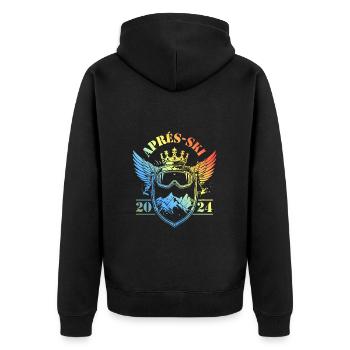 Après-ski 2024 Party Colorful - Veste à capuche bio Premium Unisexe - noir - Dos - Nico (187cm)