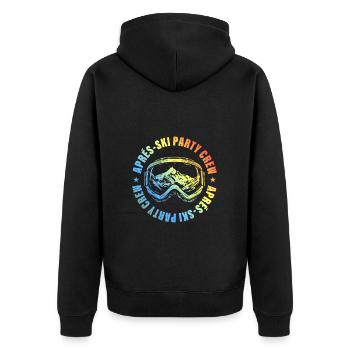 Apres Ski Party Crew Ski Berge Bunt - Unisex Premium Bio Zip Hoodie - Schwarz - Hinten - Nico (187cm)