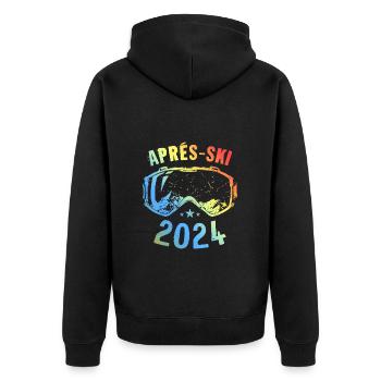 Après Ski 2024 Mountains Saying Colorful - Unisex Premium Organic Zip Hoodie - black - Back - Nico (187cm)