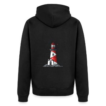 Phare de la côte - Veste à capuche bio Premium Unisexe - noir - Dos - Nico (187cm)