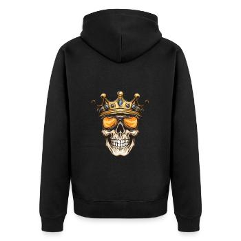 Couronne de Roi Crâne - Veste à capuche bio Premium Unisexe - noir - Dos - Nico (187cm)