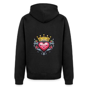 Couronne de coeur amour - Veste à capuche bio Premium Unisexe - noir - Dos - Nico (187cm)