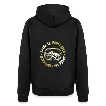 Apres Ski Party Crew Ski Berge - Unisex Premium Bio Zip Hoodie - Schwarz - Hinten - Nico (187cm)