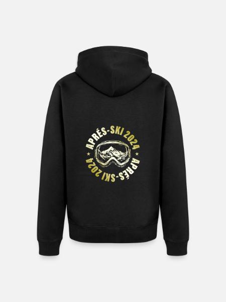 Après Ski 2024 Ski Mountains - Unisex Premium Organic Zip Hoodie - black