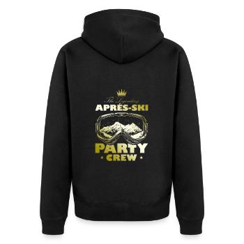 Après Ski Party Crew Motto Team - Unisex Premium Organic Zip Hoodie - black - Back - Nico (187cm)