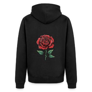 Amour de fleur de rose - Veste à capuche bio Premium Unisexe - noir - Dos - Nico (187cm)