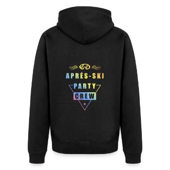 Apres Ski Team Spruch Bunt - Unisex Premium Bio Zip Hoodie - Schwarz - Hinten - Nico (187cm)