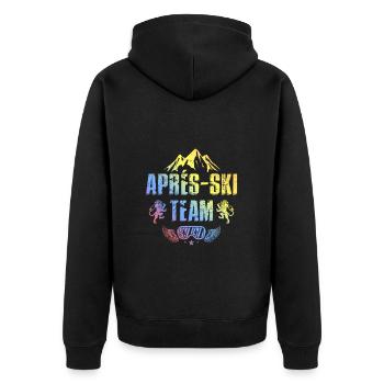 Après Ski Team Skiing Colorful - Unisex Premium Organic Zip Hoodie - black - Back - Nico (187cm)