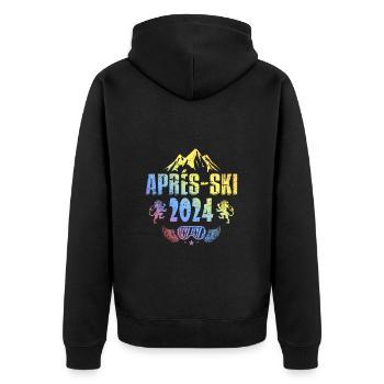 Après Ski 2024 Saying Colorful - Unisex Premium Organic Zip Hoodie - black - Back - Nico (187cm)