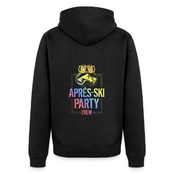 Après, Ski, Fête, Équipage, Montagnes, Coloré - Veste à capuche bio Premium Unisexe - noir - Dos - Nico (187cm)