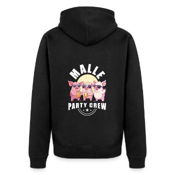 Malle Party Crew Lustig Bier Mallorca - Unisex Premium Bio Zip Hoodie - Schwarz - Hinten - Nico (187cm)