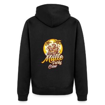 Malle Party Crew Affe Mallorca Bier - Unisex Premium Bio Zip Hoodie - Schwarz - Hinten - Nico (187cm)