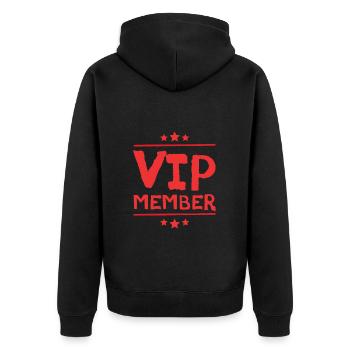 Membre VIP - Veste à capuche bio Premium Unisexe - noir - Dos - Nico (187cm)